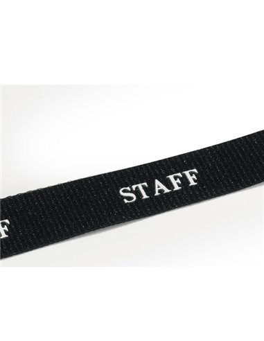 10 Cordoncini portabadge nero stampa STAFF Durable 8239-01 DURABLE PORTABADGE E ACCESSORI