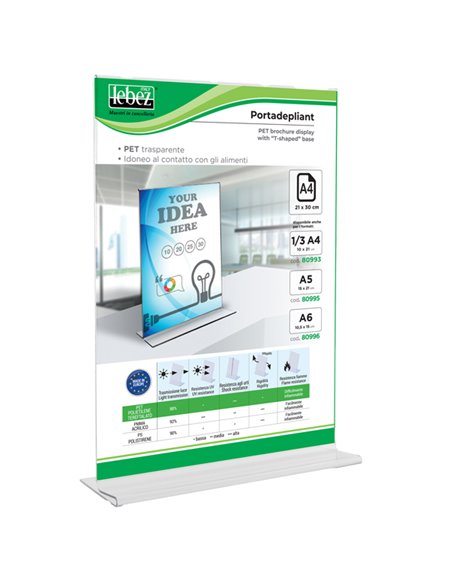 Display con base a T A4 - 21x30cm Lebez 80994