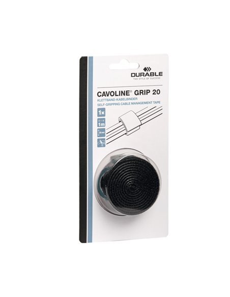 Fascetta fermacavi CAVOLINE Grip 20 100x2cm colore nero Durable 5032-01 DURABLE ACCESSORI PER PACCHI E BUSTE