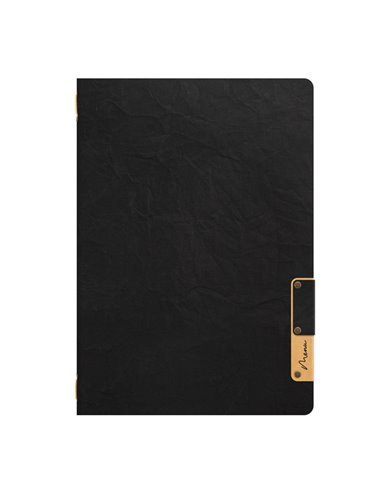 Porta MenU' A4-24,5x34cm Nero Nature con 1 INSERTO DOPPIO MC-NTA4-BL
