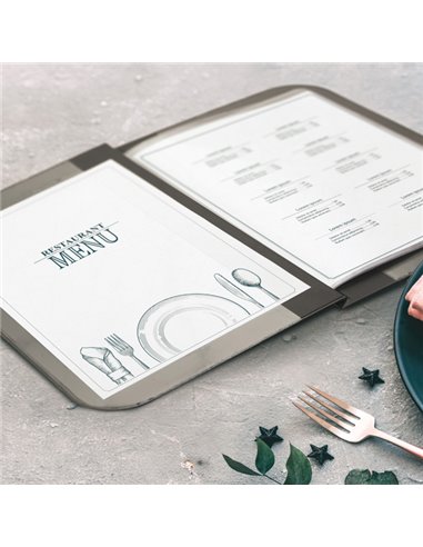 Porta MenU' A4-31,5x24cm Nero Essential MC-ESA4-BL SECURIT PORTA MENU' e ACCESSORI