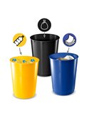 Set 3 Cestini raccolta differenziata 40Lt giallo-blu-nero 1333 Cep 1013331451
