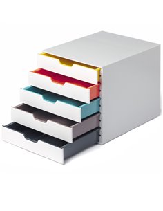 Cassettiera 5 cassetti colorati Varicolor mix5 bianco ghiaccio Durable 7625-27 DURABLE CASSETTIERE DA SCRIVANIA