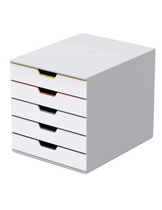 Cassettiera 5 cassetti colorati Varicolor mix5 bianco ghiaccio Durable 7625-27 DURABLE CASSETTIERE DA SCRIVANIA 2