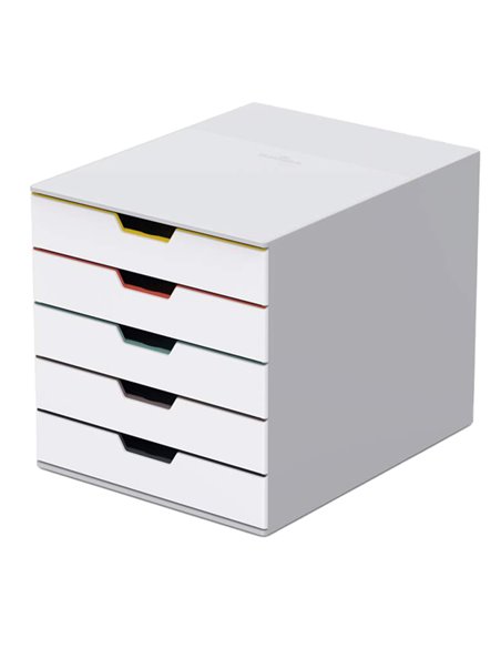 Cassettiera 5 cassetti colorati Varicolor mix5 bianco ghiaccio Durable 7625-27 DURABLE CASSETTIERE DA SCRIVANIA