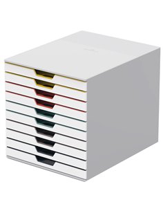 Cassettiera 10 cassetti colorati Varicolor mix10 bianco ghiaccio Durable 7630-27 DURABLE CASSETTIERE DA SCRIVANIA