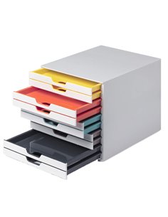 Cassettiera 10 cassetti colorati Varicolor mix10 bianco ghiaccio Durable 7630-27 DURABLE CASSETTIERE DA SCRIVANIA 2