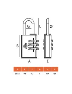 Lucchetto 30mm c/combinazione 9030C Metalplus 9030C 2