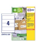 Etichette carta riciclata bianca per raccoglitori-61x192mm - 4et/fg Laser Avery LR4761-100