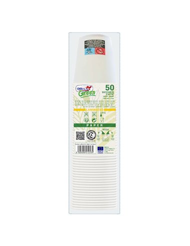 50 Bicchieri in carta con marcatura S.U.P 100ml Dopla Green 42158