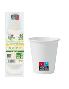 50 Bicchieri in carta 250ml con marcatura S.U.P Dopla Green 42134 DOPLA BICCHIERI E CANNUCCE MONOUSO