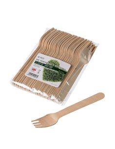 48 Forchette in legno 16cm Leone Q1013 LEONE POSATE MONOUSO