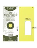 Conf. 100 Divisori orizz. riciclati 105x240mm forati giallo 13425B Exacompta 13425B
