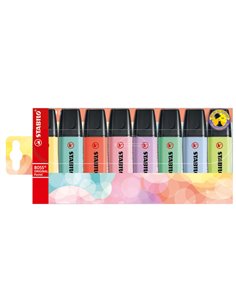 Astuccio 8 evidenziatori Stabilo Boss pastel 4+4 colori new 70/8-3 STABILO COLORE LIQUIDO