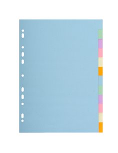 SEPARATORE Pastel A4 12 tasti in CARTONCINO 170gr 1612E Forever Exacompta 1612E EXACOMPTA DIVISORI-SEPARATORI CON TASTI NEUTRI