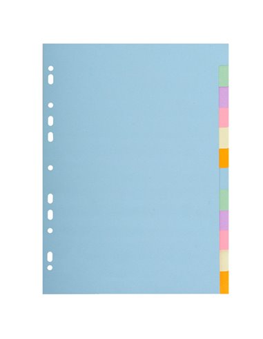 SEPARATORE Pastel A4 12 tasti in CARTONCINO 170gr 1612E Forever Exacompta 1612E EXACOMPTA DIVISORI-SEPARATORI CON TASTI NEUTRI