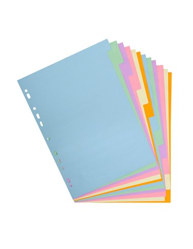SEPARATORE Pastel A4 12 tasti in CARTONCINO 170gr 1612E Forever Exacompta 1612E EXACOMPTA DIVISORI-SEPARATORI CON TASTI NEUTRI