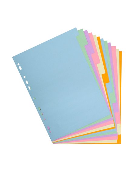 SEPARATORE Pastel A4 12 tasti in CARTONCINO 170gr 1612E Forever Exacompta 1612E EXACOMPTA DIVISORI-SEPARATORI CON TASTI NEUTRI