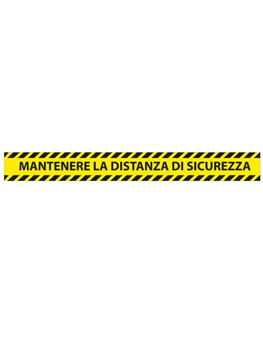 Conf. 5 adesivi da terra L90xH10cm "MANTENERE LA DISTANZA DI SICUREZZA" 1605066