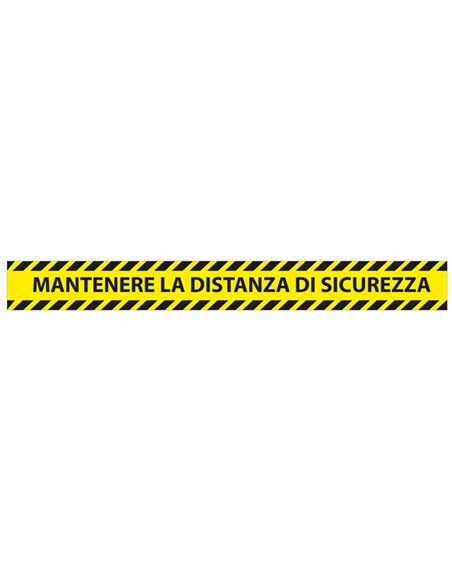 Conf. 5 adesivi da terra L90xH10cm "MANTENERE LA DISTANZA DI SICUREZZA" 1605066