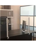 Schermo protettivo da scrivania Slim H65xL107cm con morsetto alluminio silver 1605056