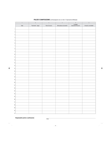 Registro pulizia e sanificazione in azienda 40 pagine F.to 31X24,5 E2431 Edipro E2431