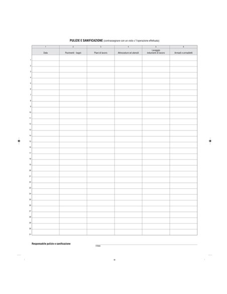 Registro pulizia e sanificazione in azienda 40 pagine F.to 31X24,5 E2431 Edipro E2431