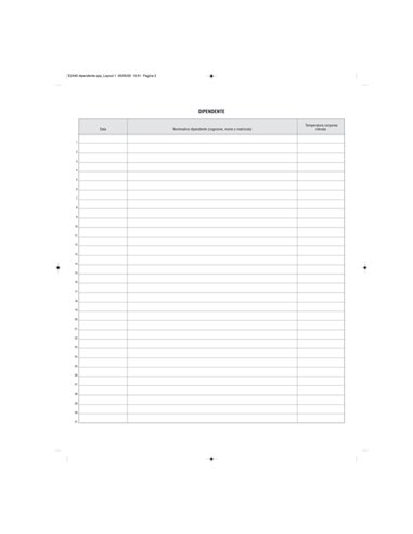 Registro rilevazione temperatura corporea 32 pagine F.to 31X24,5 E2430 Edipro E2430