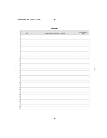 Registro rilevazione temperatura corporea 32 pagine F.to 31X24,5 E2430 Edipro E2430