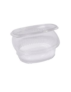 Pack 50 contenitori ovali in PET con coperchio incernierato 14x11,9cm Europack 1507105002