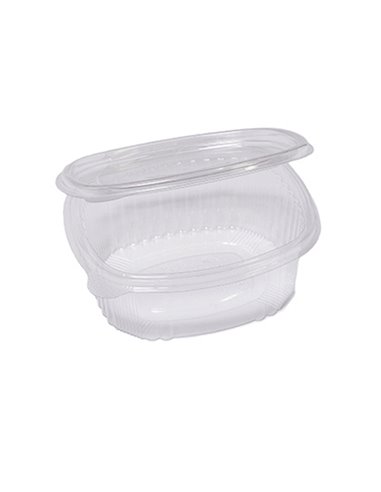 Pack 50 contenitori ovali in PET con coperchio incernierato 14x11,9cm Europack 1507105002