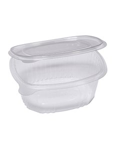 Pack 50 contenitori ovali in PET con coperchio incernierato 16x13,5cm Europack 1507207501 EUROPACK CONTENITORI PER ALIMENTI-B...