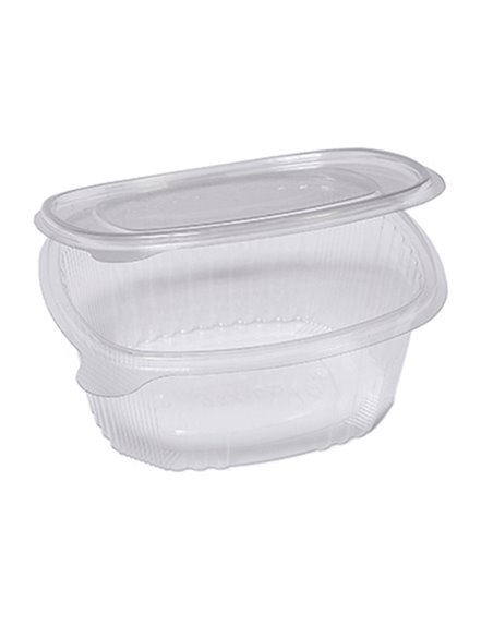 Pack 50 contenitori ovali in PET con coperchio incernierato 16x13,5cm Europack 1507207501 EUROPACK CONTENITORI PER ALIMENTI-B...