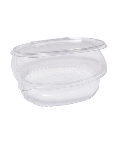 Pack 50 contenitori ovali in PET con coperchio incernierato 18x15,1cm Europack 1507310001 EUROPACK CONTENITORI PER ALIMENTI-B...