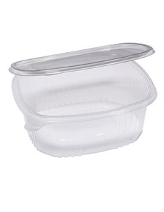 Pack 50 contenitori ovali in PET con coperchio incernierato 22,5x19,2cm Europack 1507520002 EUROPACK CONTENITORI PER ALIMENTI...