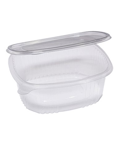 Pack 50 contenitori ovali in PET con coperchio incernierato 22,5x19,2cm Europack 1507520002 EUROPACK CONTENITORI PER ALIMENTI...