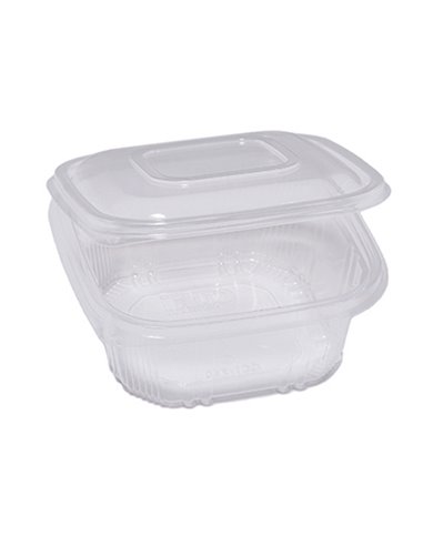 Pack 50 contenitori in PP coperchio incernierato 15,5x15,5cm H5,7cm QC1-750 48411072 EUROPACK CONTENITORI PER ALIMENTI-BORSE-...