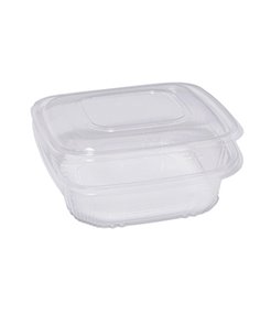 Pack 50 contenitori PP coperchio incernierato 18,5x18,5cm H5,2cm QC2-1000 48421042 EUROPACK CONTENITORI PER ALIMENTI-BORSE-CESTE