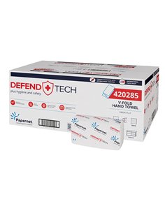 Pacco 210 asciugamani piegati a V Defend Tech 420285 PAPERNET ASCIUGAMANI PIEGATI E IN ROTOLO