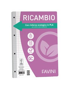 Ricambi c/rinforzo ecologico f.to A4 100gr 40fg 1 rigo c/margine Favini A476404 FAVINI RICAMBI FORATI