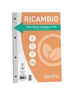 Ricambi c/rinforzo ecologico f.to A4 100gr 40fg 5mm c/margine Favini A475414 FAVINI RICAMBI FORATI