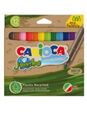 Scatola 12 pennarelli Jumbo Eco Family lavabili colori assortiti Carioca 43101