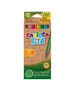 Scatola 12 matite Tita Eco Family colori assortiti Carioca 43097 CARIOCA PASTELLI COLORATI