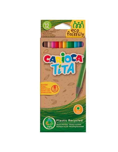 Scatola 12 matite Tita Eco Family colori assortiti Carioca 43097 CARIOCA PASTELLI COLORATI