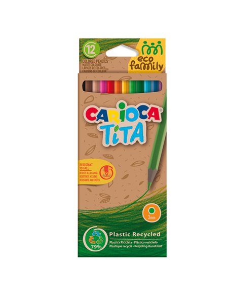 Scatola 12 matite Tita Eco Family colori assortiti Carioca 43097 CARIOCA PASTELLI COLORATI