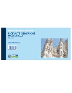 Blocco ricevute generiche madre-figlia 100 copie 10x21,5cm DU160100000 DU160100000 DATA UFFICIO SEGRETERIA