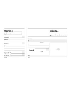 Blocco ricevute generiche madre-figlia 100 copie 10x21,5cm DU160100000 DU160100000 DATA UFFICIO SEGRETERIA 2