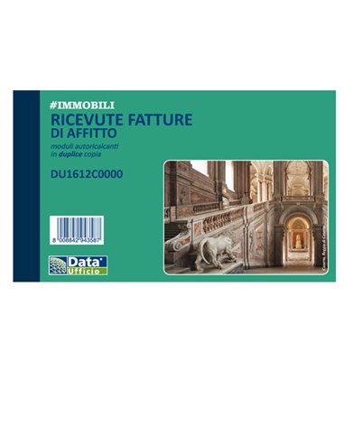 Blocco ricevute/fatture affitto 50/50copie autor. 10x16,8cm DU1612C0000 DU1612C0000 DATA UFFICIO BLOCCHI RICEVUTE-FATTURE