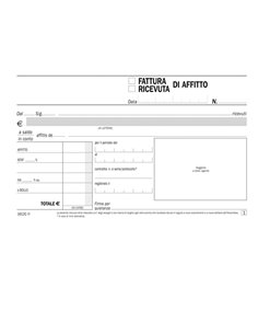 Blocco ricevute/fatture affitto 50/50copie autor. 10x16,8cm DU1612C0000 DU1612C0000 DATA UFFICIO BLOCCHI RICEVUTE-FATTURE 2