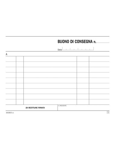 Blocco buoni di consegna 33/33/33copie autor. 11,5x16,5cm DU161583300 DU161583300